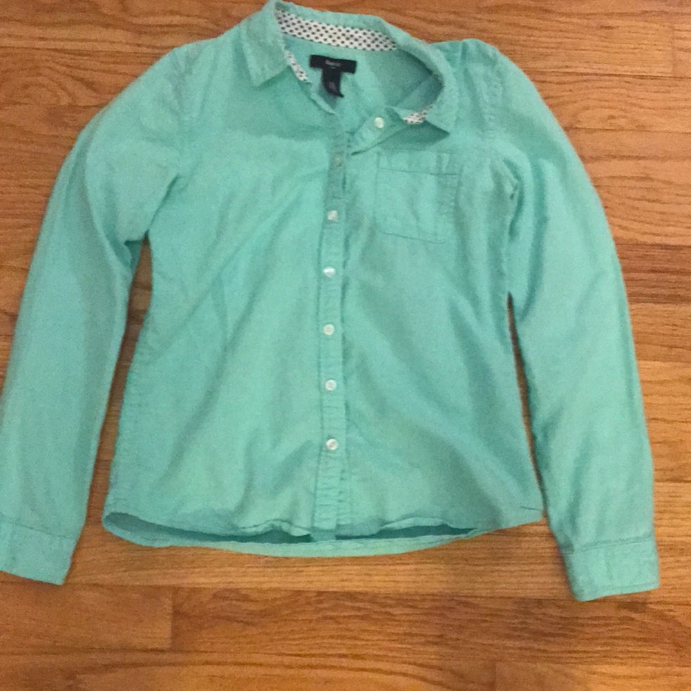 Tortoise girls button down top